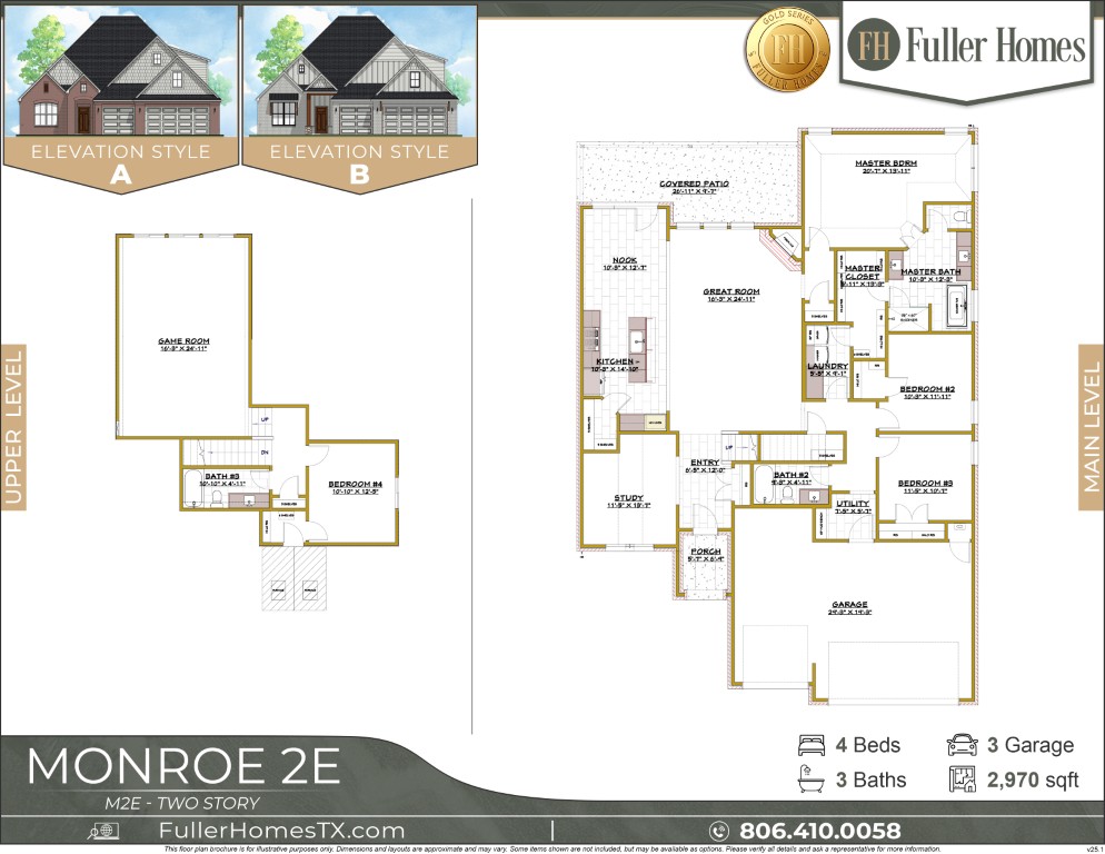 Monroe 2E M2E V25.1 Fuller Homes, Home Builders Amarillo TX (1366x768)