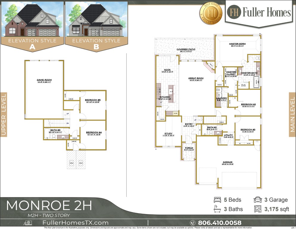 Monroe 2H M2H V25.1 Fuller Homes, Home Builders Amarillo TX (1366x768)